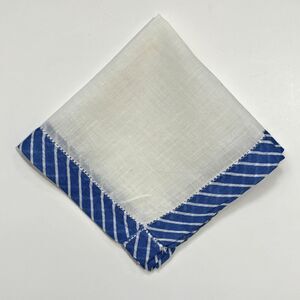 Vintage 19402 Linen Stripe Childs Handkerchief Cottagecore Novelty Kids Grand
